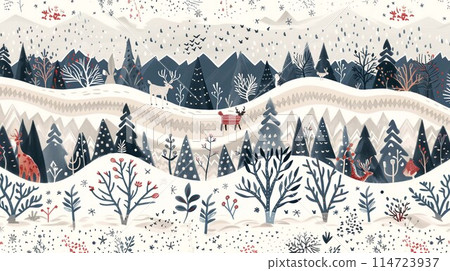 Scandinavian style pattern illustration 114723937