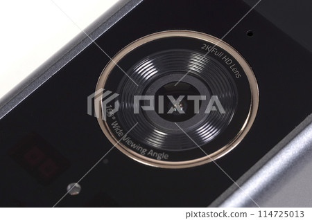 Modern wireless camera doorbel, on white background 114725013