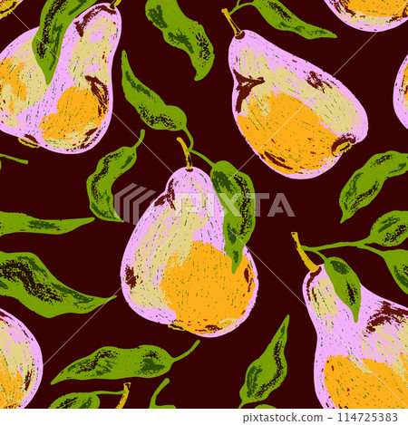 seamless pattern with pears 114725383