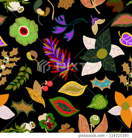 seamless pattern with colorful flowers 114725393