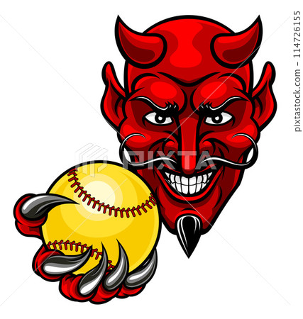 Devil Softball Sports Team Mascot 114726155