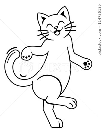 Cat Kitten Pet Animal Dancing Mascot Design Icon 114726159