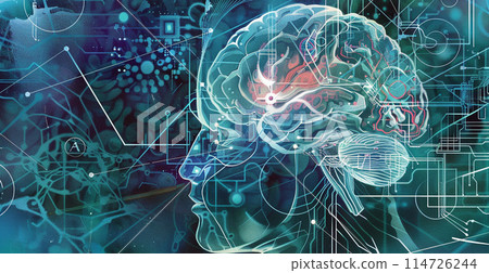Cyber image of AI and the brain linking Cyber image of AI and the brain linking 114726244
