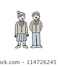一名學生穿著休閒褲和一名學生穿裙子的插圖 114726245