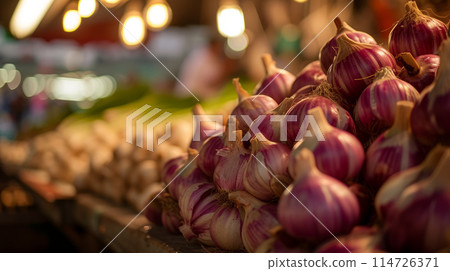 Shallots on the counter. 114726371
