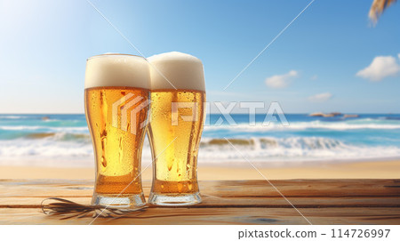 以大海為背景的啤酒 114726997