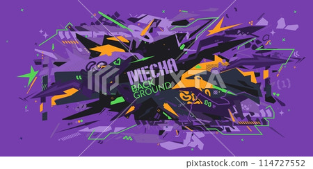 Abstract Urban Neon Futuristic Geometric Graffiti Street Art Style Vector Background Abstract Urban Neon Futuristic Geometric Graffiti Street Art Style Vector Background 114727552