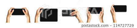 Mockup of smartphone, tablets and women's hands, concept of mobile shopping, taking a photo and selfie. Mockup of smartphone, tablets and women's hands, concept of mobile shopping, taking a photo and selfie. 114727729