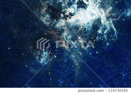Blue cosmic nebula. Elements of this image furnished by NASA 114730395