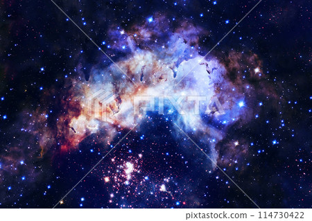 Blue cosmic nebula. Elements of this image furnished by NASA Blue cosmic nebula. Elements of this image furnished by NASA 114730422