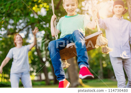 Family having holidays in natural park. Family having holidays in natural park. 114730480