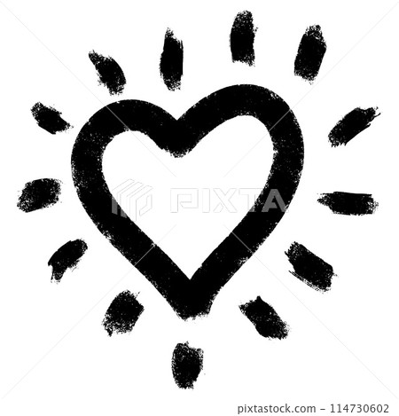 Doodle sketch style of heart cartoon hand drawn illustration for concept design. Bold brush drawn heart. vector illustration. 114730602