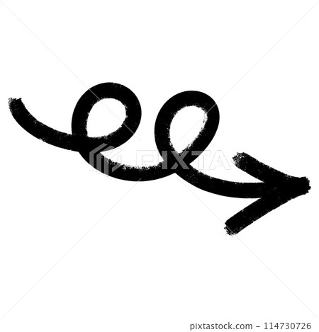 Hand drawn vector arrow doodle on white background. Bold brush drawn arrow. vector illustration. 114730726