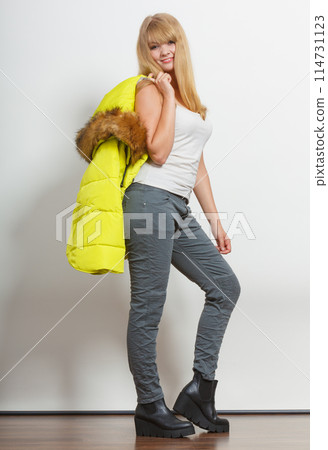 Fashion girl in jacket. 114731123