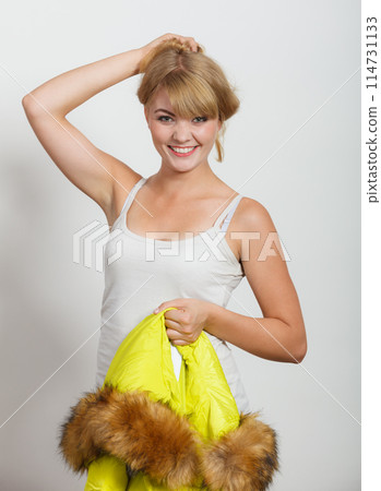 Fashion girl in jacket. 114731133