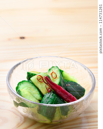 Spicy cucumber Perfect for summer Spicy addictive cucumber (lightly pickled cucumber) 114731261