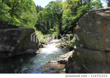 The powerful Ayu River in the Jabami Valley 114731313
