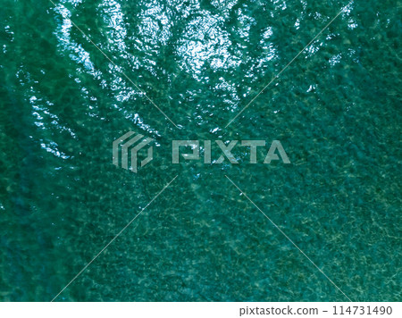 Sea surface aerial view frome drone camera,Sea ocean waves in summer season nature background 114731490
