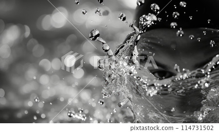 Young woman enjoying smoothie in vegan cafe 114731502