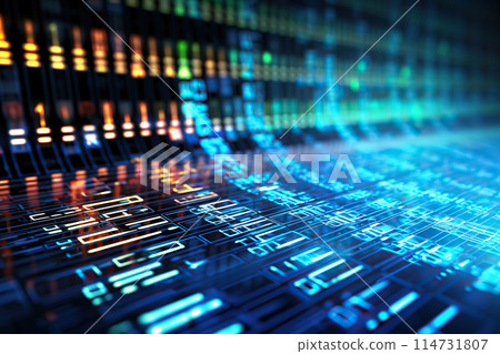 Generative ai on theme of digital data in computer memory for design natural abstract background 114731807