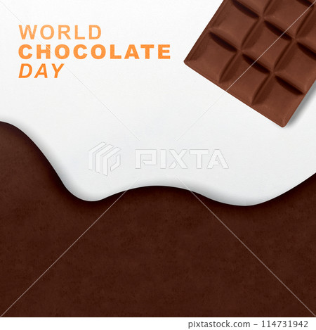 Chocolate bar with melting chocolate 114731942