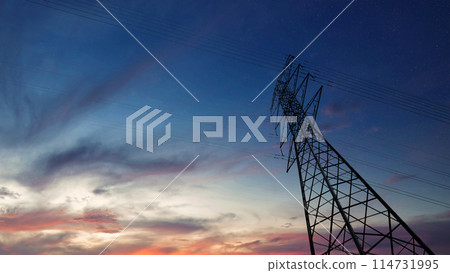 High-voltage power line tower High-voltage power line tower 114731995