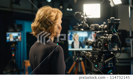 Backstage in a television studio. 114732145