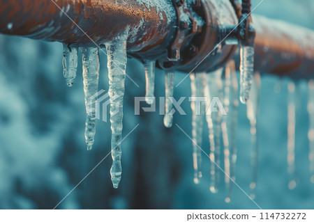 Generative ai on theme of beautiful transparent icicles for design natural abstract background 114732272