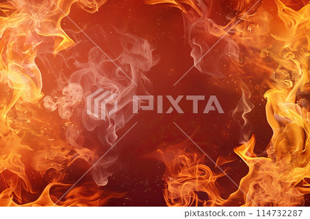 Generative ai on theme of beautiful texture bright hot fire for design natural abstract background 114732287