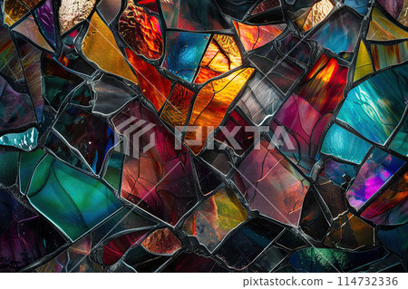 Generative ai on theme of beautiful texture broken glass for design natural abstract background Generative ai on theme of beautiful texture broken glass for design natural abstract background 114732336