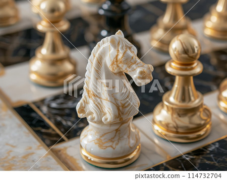 Marble chess closeup 114732704
