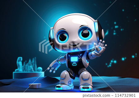 Generative ai on theme of beautiful futuristic toy robot, autonomous programmable new technique 114732901