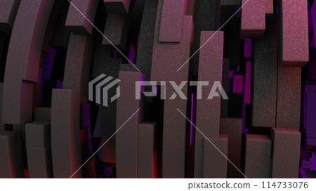 3d illustration Abstract neon background of paralepids in the light of a cybepunk 3d illustration Abstract neon background of paralepids in the light of a cybepunk 114733076