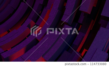 3d illustration Abstract neon background of paralepids in the light of a cybepunk 114733080