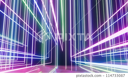 3d illustration abstract patterns of glowing lines on black background 3d illustration abstract patterns of glowing lines on black background 114733087