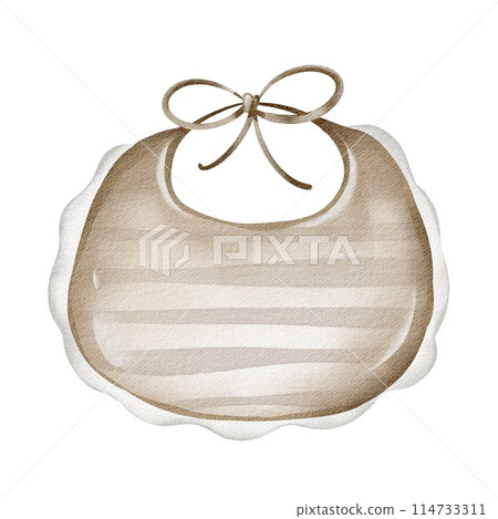 Baby clothes isolated on white background. Hand drawn watercolor illustration. Newborn baby things on a white background. Suitable for cards, invitations and announcements. Baby clothes isolated on white background. Hand drawn watercolor illustration. Newborn baby things on a white background. Suitable for cards, invitations and announcements. 114733311