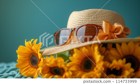 Sunflower and sunglasses 114733999