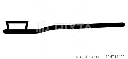 toothbrush, black and white vector silhouette symbol icon illustration 114734421