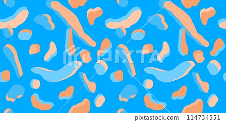 Seamless Peach Fuzz Trendy Abstract Pattern Vector Illustration Background Art 114734551