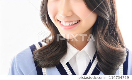 White teeth close-up, dental care, beauty image 114734729