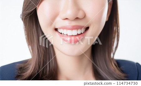White teeth close-up, dental care, beauty image 114734730