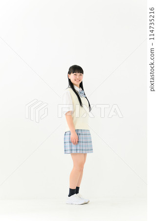 High school girl, summer clothes, vertical High school girl, summer clothes, vertical 114735216