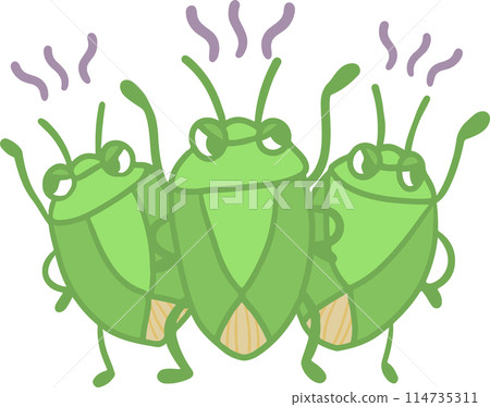 Illustration of a mass outbreak of stink bugs - Vector 114735311