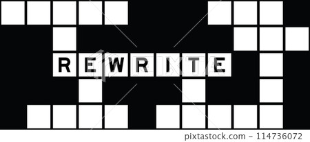 Alphabet letter in word rewrite on crossword puzzle background 114736072