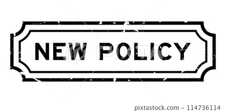 Grunge black new policy word rubber seal stamp on white background Grunge black new policy word rubber seal stamp on white background 114736114