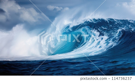 Sea wave for surfing on water surface Sea wave for surfing on water surface 114736237