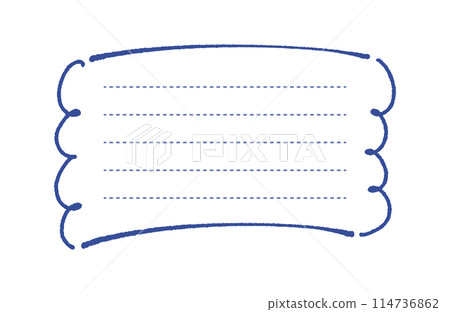 Horizontal frame with lines - Simple and stylish hand-drawn decorative border material 114736862
