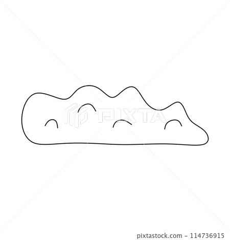 Compost pile Line icon. Composting. Vector Isolated Contour element. Editable stroke. Hand Drawn Linear Design object on white background. Environment, Gardening concept. 114736915