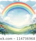 森林中彩虹的風景圖 114736968