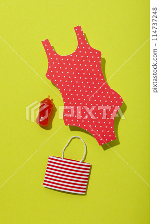 Swimsuit and other accessories for a summer trip to the sea. Swimsuit and other accessories for a summer trip to the sea. 114737248